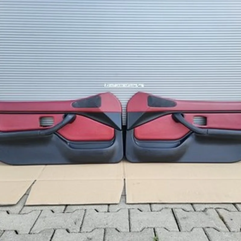 BMW Z3 Roadster  Tür Verkleidung Voll Leder Rot Schwarz R+L + Türgriff ABHOLUNG 