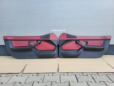 BMW Z3 Roadster  Tür Verkleidung Voll Leder Rot Schwarz R+L + Türgriff ABHOLUNG 
