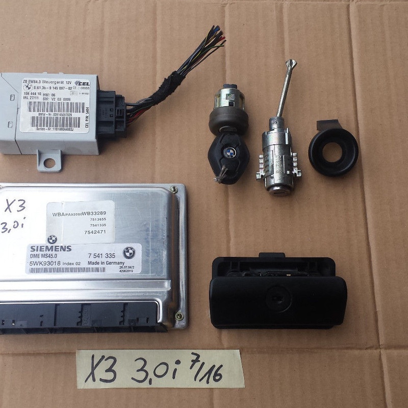 BMW  X3 E83 Motor Steuergerät  Grundsteuergerät 7542471 + EWS + Schlüssel