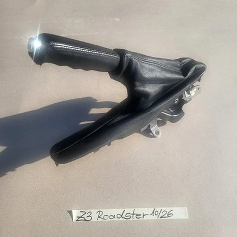 BMW Z3 Roadster Handbremse +  Leder Griff + Chrom Knopf + Leder Manschette 