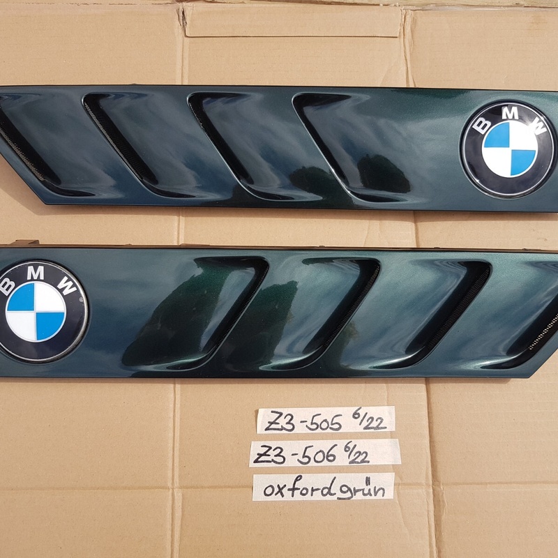 BMW Roadster Z3 Lufteinlass Ki​emen Ziergitter Motorhaube oxford grün R+L