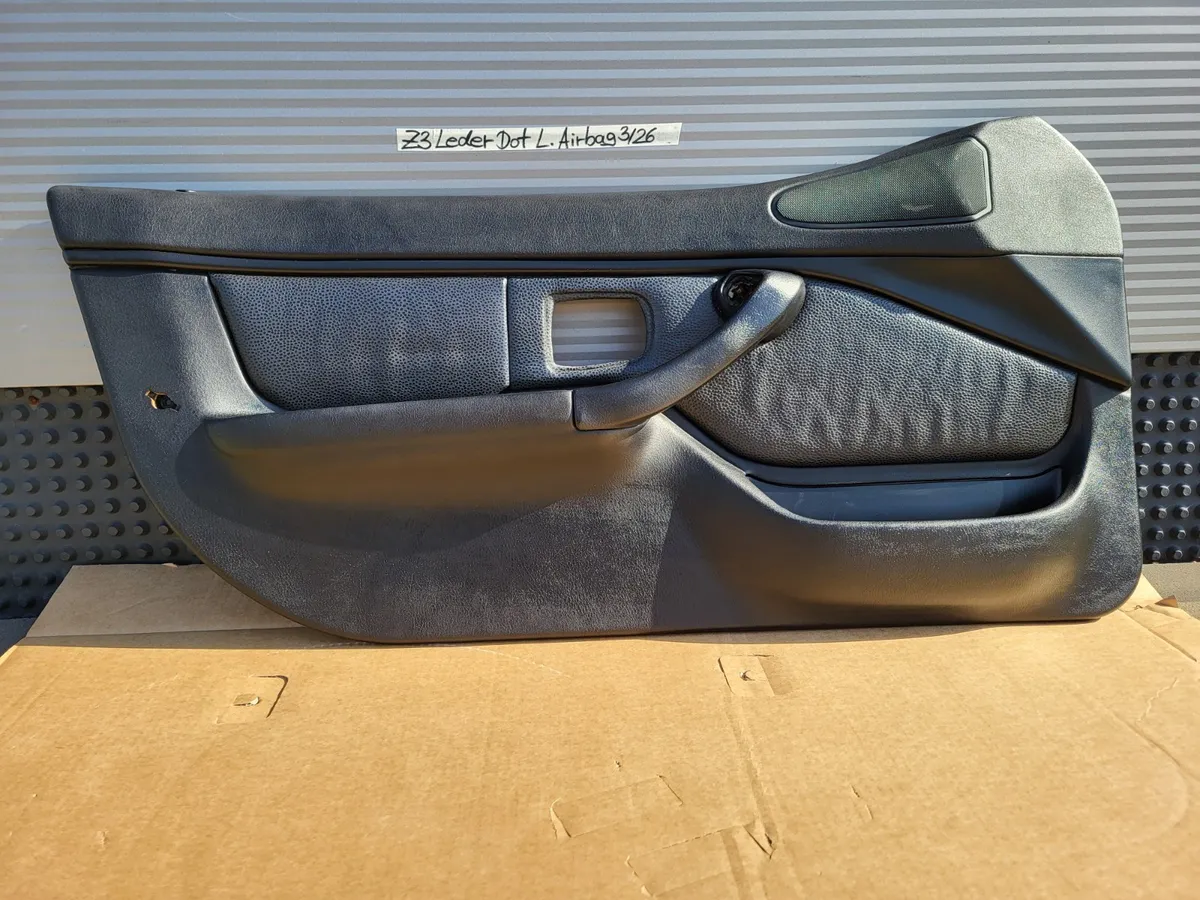 BMW Z3 Roadster Tür Verkleidung Leder Dot Schwarz + Griff LINKS Airbag-Klappe