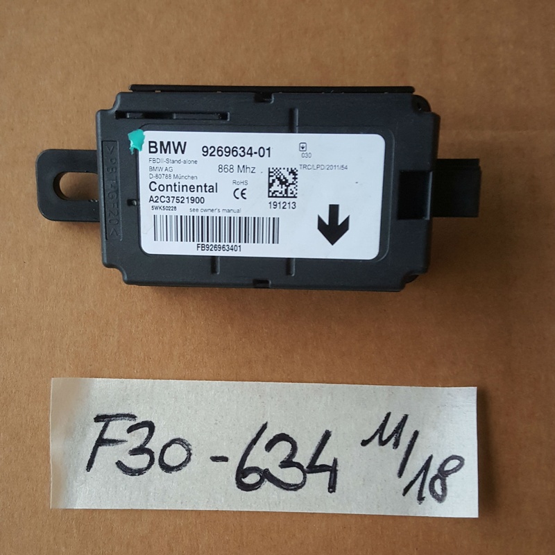 BMW F20 F21 F30 F31 F34 F12 Sensor Alarm Steuergerät Funkfernbedienung 9269634