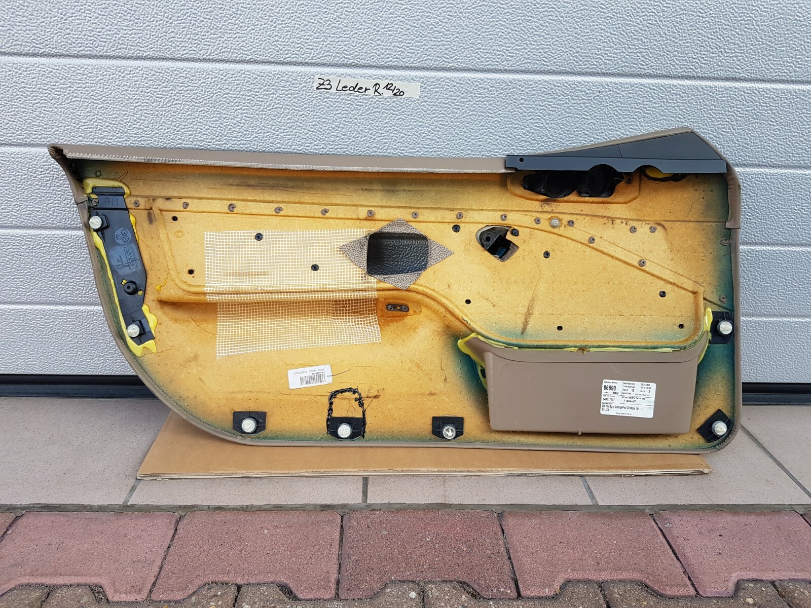 BMW Z3 Roadster Tür Verkleidung Türtafel Tür Pappe Voll Leder + Griff beige – Bild 10