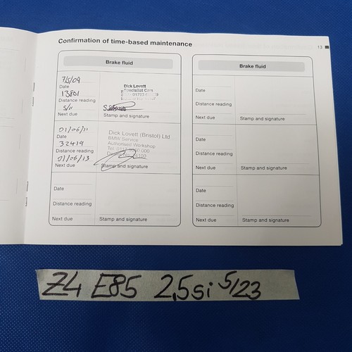 BMW Z4 E85 Bordmappe Leder Serviceheft 2,5 si Betriebsanleitung English Handbuch – Bild 5