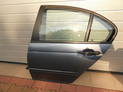 BMW E46 Limousine Seiten Türe Fahrer Tür HINTEN LINKS stahlblau ABHOLUNG – Bild 1