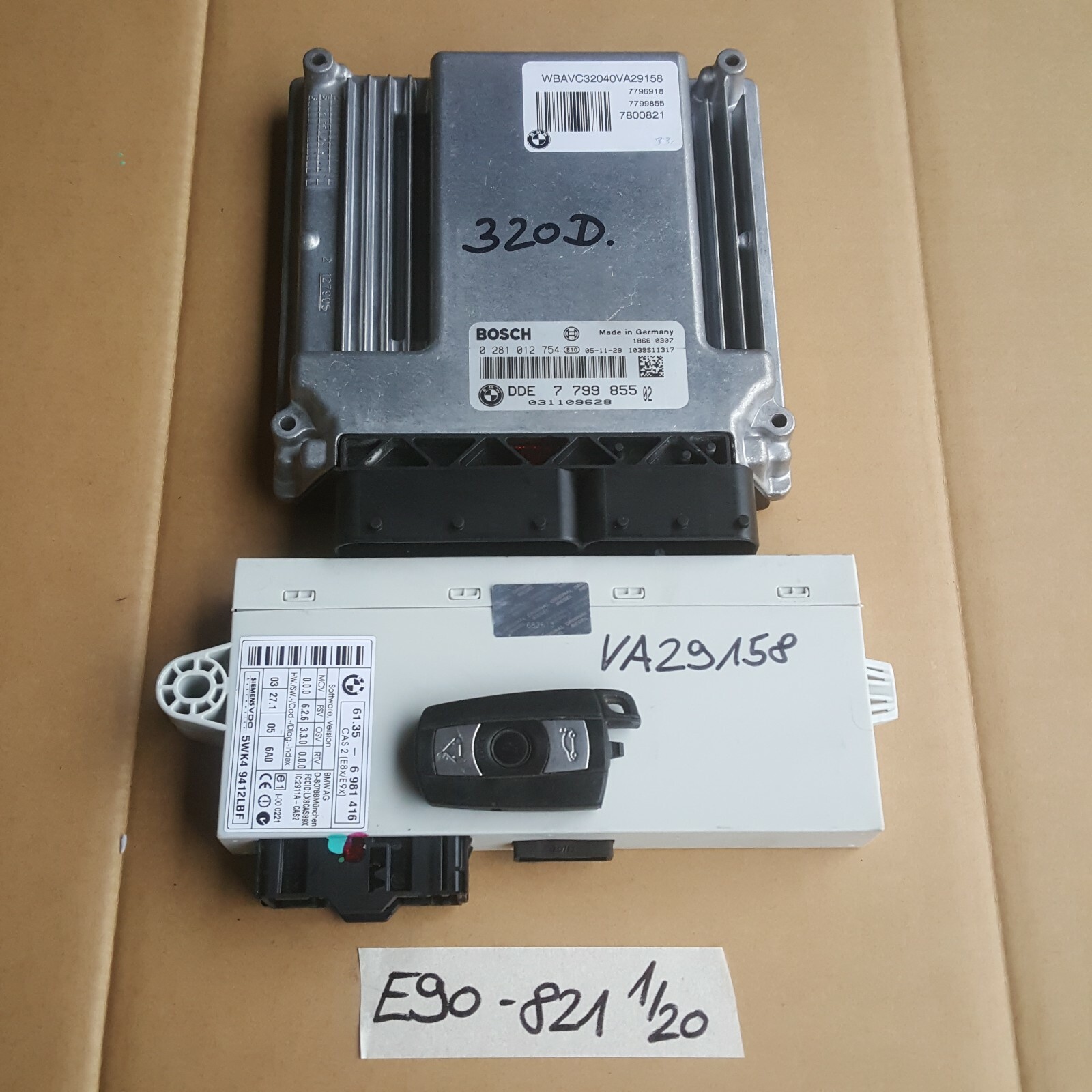 BMW E90 E91 E92 E87 MotorSteuergerät 163 PS  320 Diesel 7800821 M47  EWS Modul – Bild 1