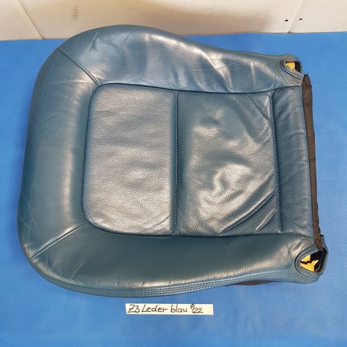 BMW Z3 Roadster Bei Fahrer Sitz Kissen Unterteil Leder blau ohne Sitzheizung  – Bild 1