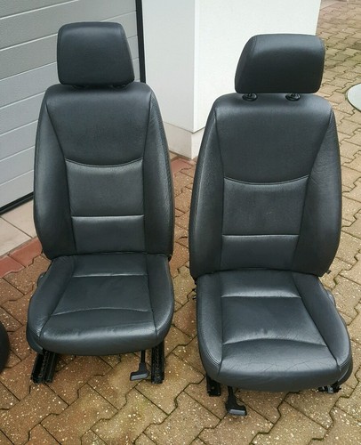 BMW E90 E91 Fahrer ODER Beifahrer Sitz VORNE LINKS RECHTS  Leder Dakota schwarz – Bild 1