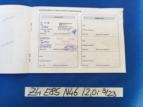 BMW Z4 E85 Bordmappe Leder Service Heft 2,0i Betriebsanleitung Englisch Handbuch – Bild 5