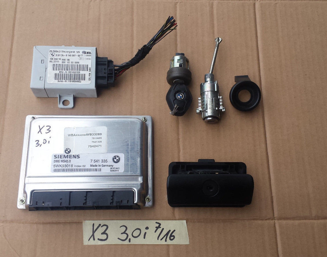 BMW  X3 E83 Motor Steuergerät  Grundsteuergerät 7542471 + EWS + Schlüssel – Bild 1
