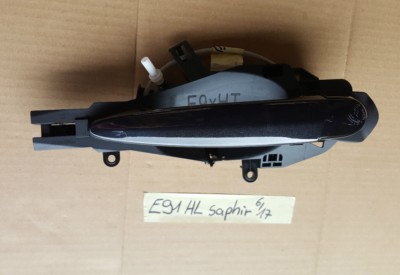 BMW E90 E91 Tür Griff außen saphir schwarz Träger + Schliessbügel HINTEN LINKS – Bild 1