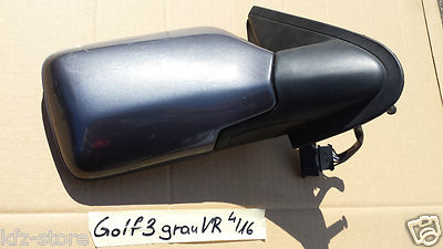 VW Golf 3 / Golf III Außenspiegel Spiegel Seitenspiegel RECHTS grau metallic – Bild 1