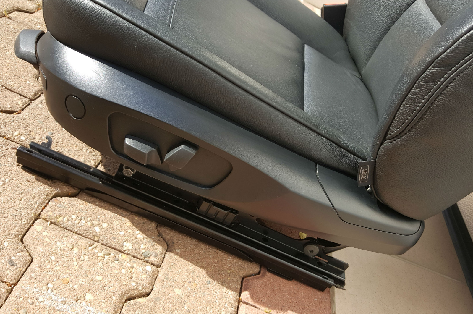 BMW E92 E93 Fahrer Sitz elektrisch Leder Dakota schwarz + Gestell  + Airbag – Bild 5