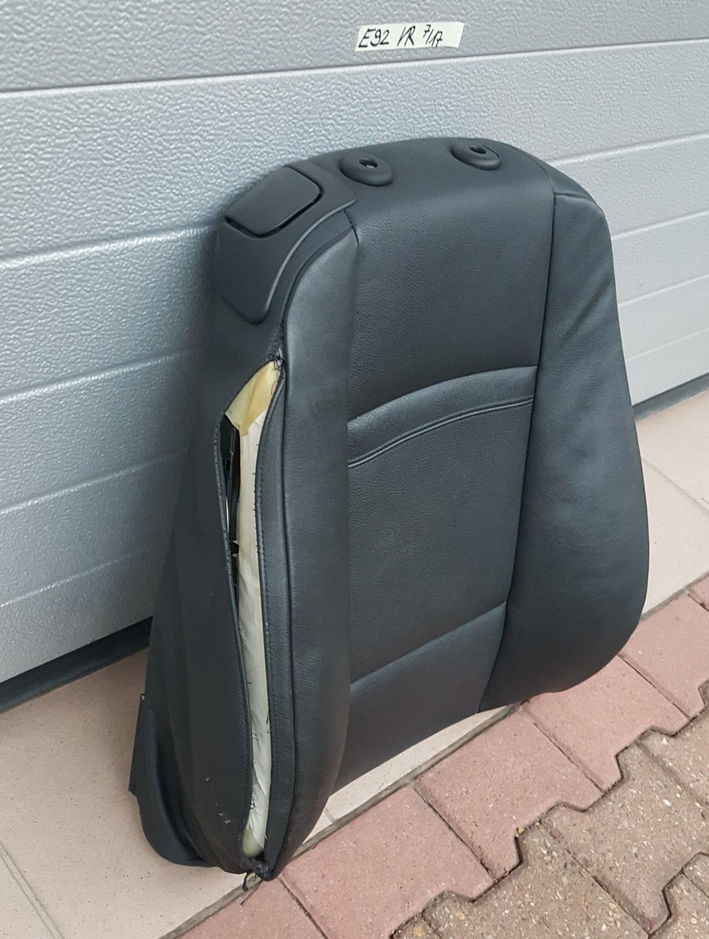 BMW E92 E93 Beifahrer Sitz Rücken Lehne  Leder Bezug Dakota schwarz 9116908 – Bild 2