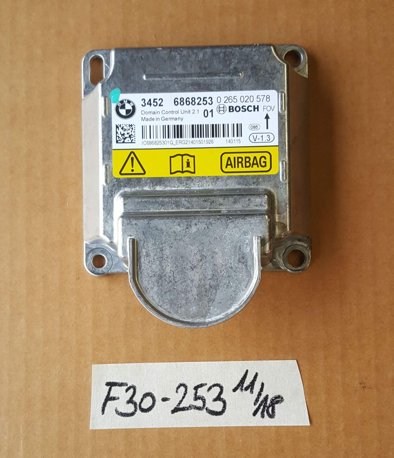 BMW F20 F21 F22 F30 F31 F34 F35 F32 F36 Airbag Modul Steuergerät ICM-QL 6868253 – Bild 1