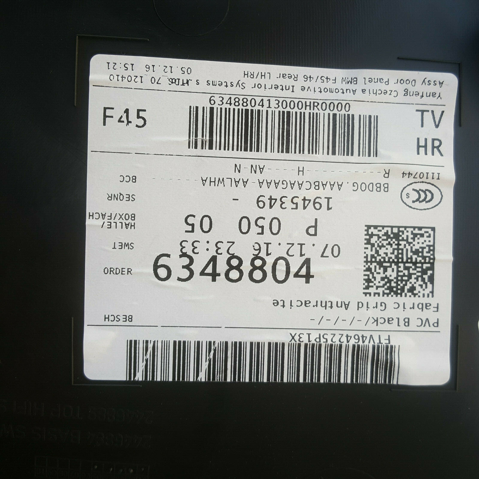 BMW F45 Tür Verkleidung HINTEN RECHTS Stoff Grid Anthrazit Lichtpaket ABHOLUNG  – Bild 6