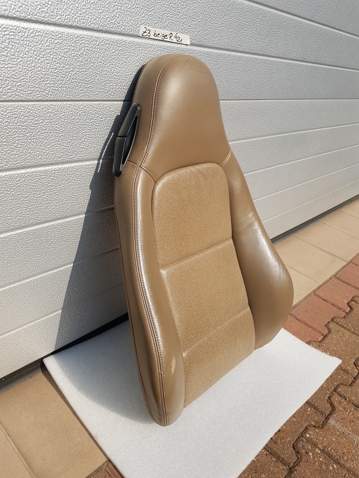 BMW Z3 Bei Fahrer Sitz Oberteil Leder beige Rücken Lehne Polster Teil + Bezug 