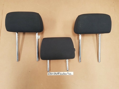 BMW E90 E91 Kopfstütze Set Rückbank hinten rechts links Mitte Stoff Anthrazit  – Bild 1