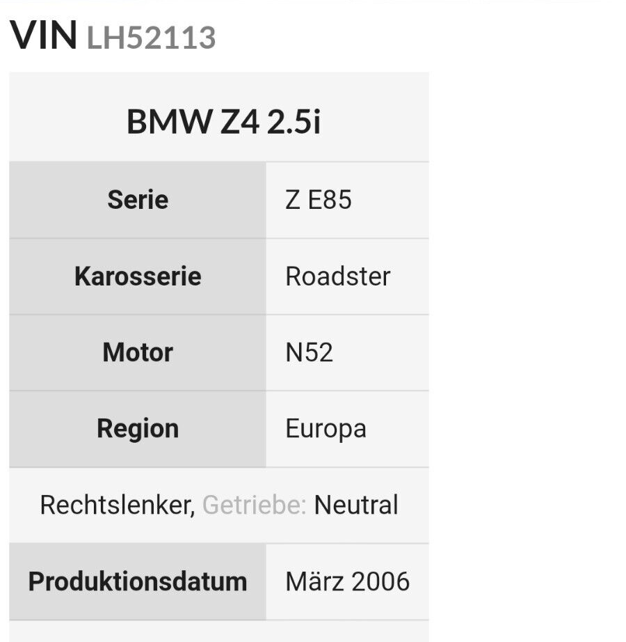 BMW Z4 E85 Kardanwelle 2,5i Antriebswelle Gelenkwelle Schaltgetriebe 7551158 N52