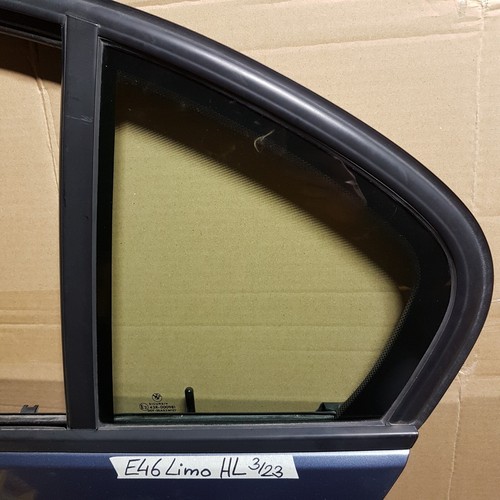 BMW E46 Limousine Seiten Scheibe  Tür HINTEN LINKS Glas  Fahrer Seite ABHOLUNG – Bild 1