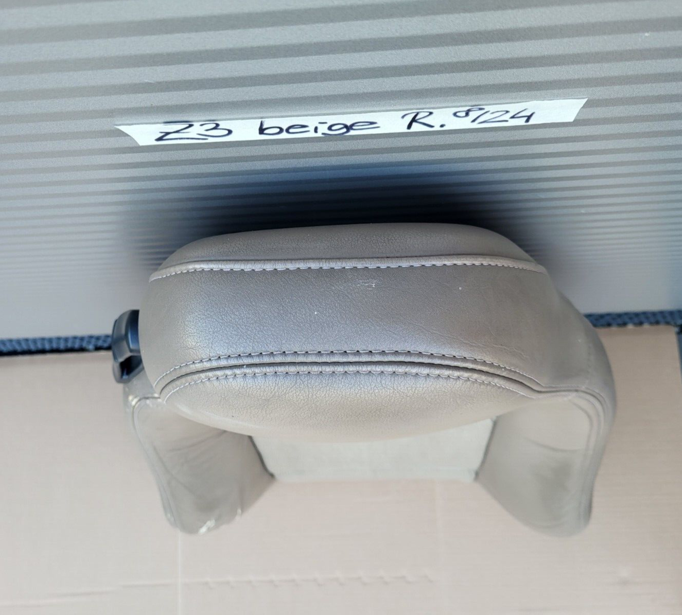 BMW Z3 Beifahrer Sitz Oberteil Leder beige Rücken Lehne Polster Kissen Bezug  – Bild 4