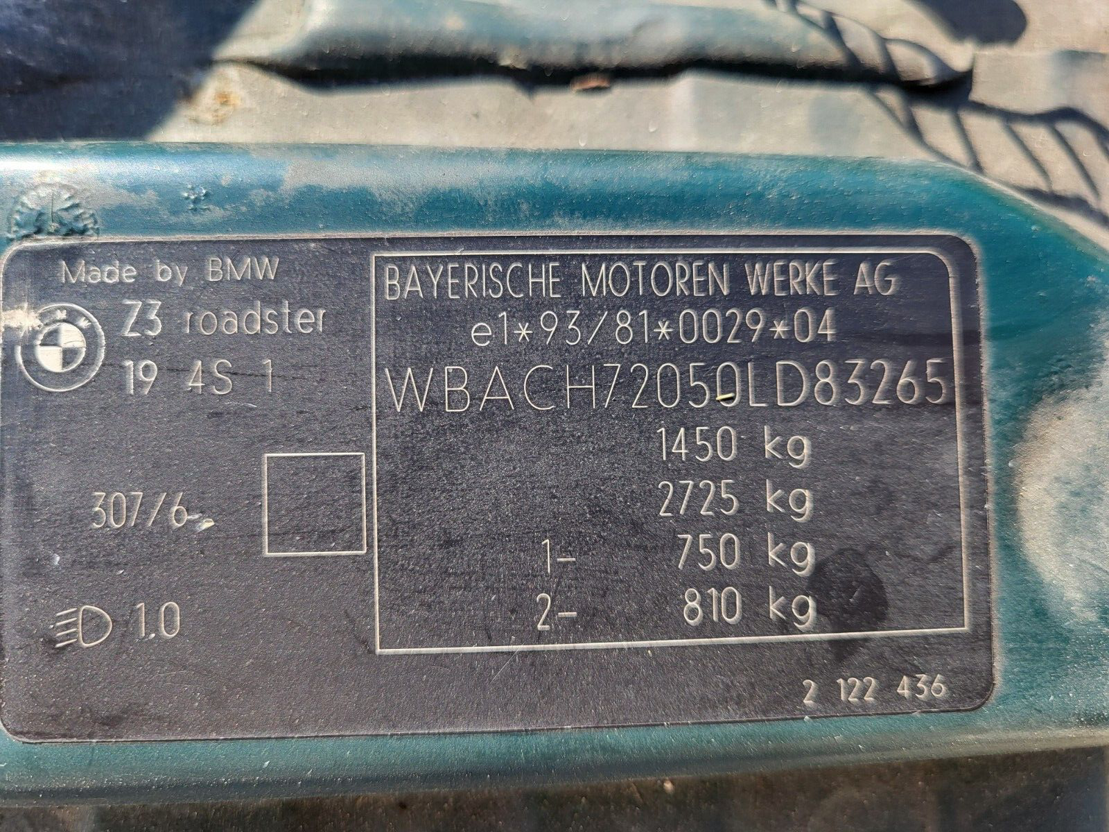 BMW Z3 Heck Stoßstange Verkleidung Stoßfänger HINTEN Heckschürze Grün ABHOLUNG 