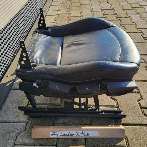 BMW Z4 E85 Beifahrer Sitz Unterteil Leder Schwarz + Gestell Schiene Manuell  – Bild 2