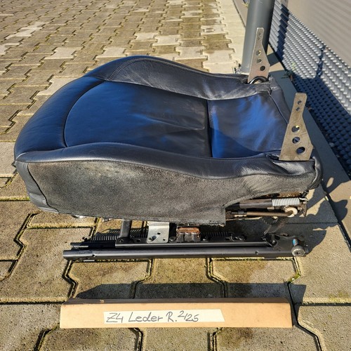 BMW Z4 E85 Beifahrer Sitz Unterteil Leder Schwarz + Gestell Schiene Manuell  – Bild 3