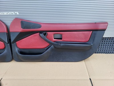 BMW Z3 Roadster  Tür Verkleidung Voll Leder Rot Schwarz R+L + Türgriff ABHOLUNG 