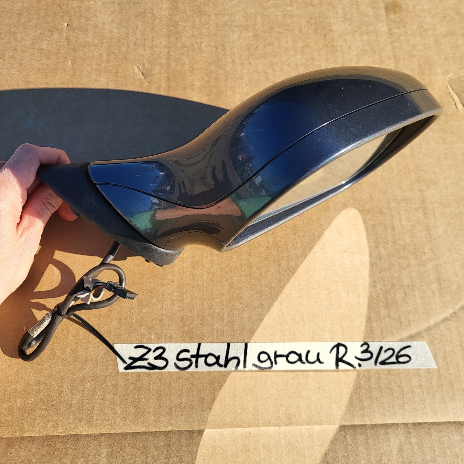 BMW Z3 Roadster Coupe Seiten Außen Spiegel RECHTS Stahl Grau Metallic RHD