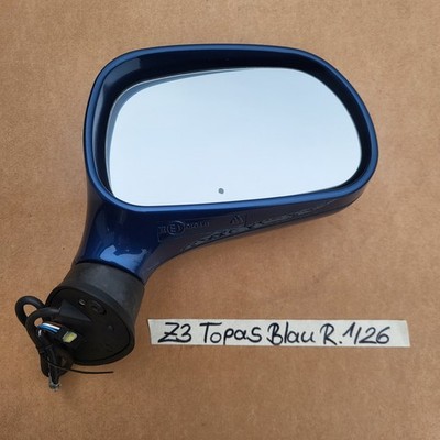 BMW Z3 Roadster Seiten Außen Spiegel Gehäuse Glas Motor RECHTS Topas Blau  – Bild 1