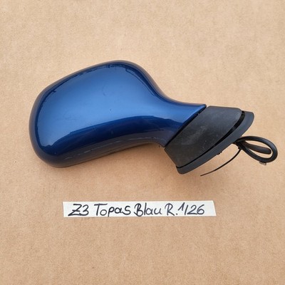 BMW Z3 Roadster Seiten Außen Spiegel Gehäuse Glas Motor RECHTS Topas Blau  – Bild 2