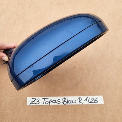 BMW Z3 Roadster Seiten Außen Spiegel Gehäuse Glas Motor RECHTS Topas Blau  – Bild 8