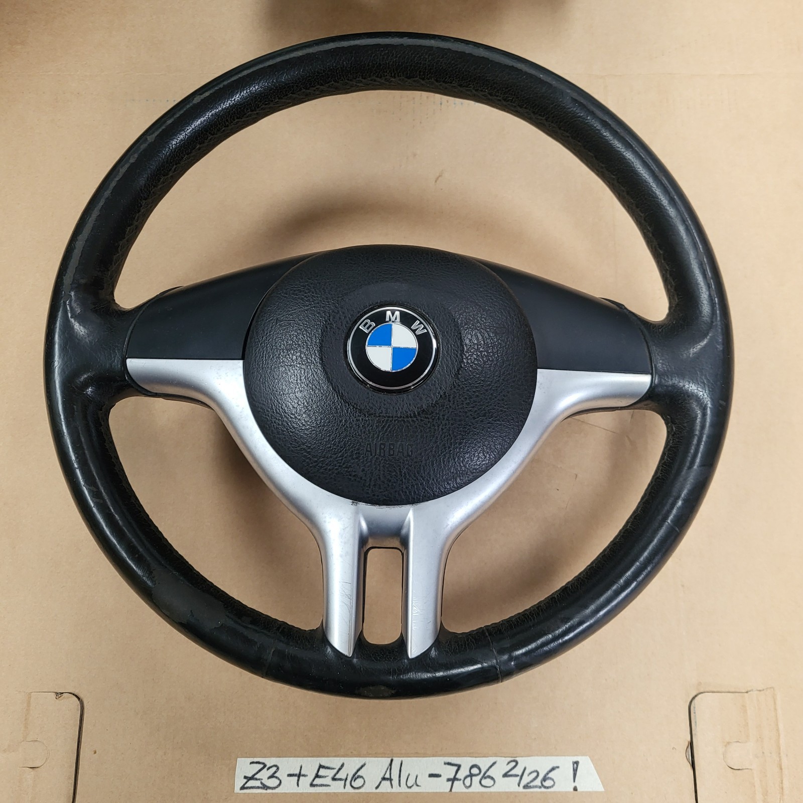 BMW Z3  Facelift + E46 + E39 Sportlenkrad Leder Lenker Sport Lenkrad Alu Spange