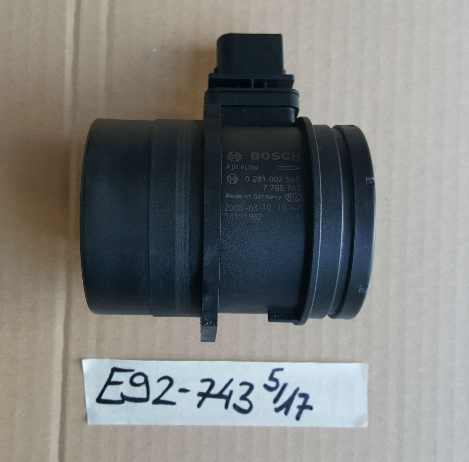 BMW E90 E91 E92 E93 E87  Luftmassenmesser LMM Heissfilmluftmassenmesser 7788743 – Bild 1