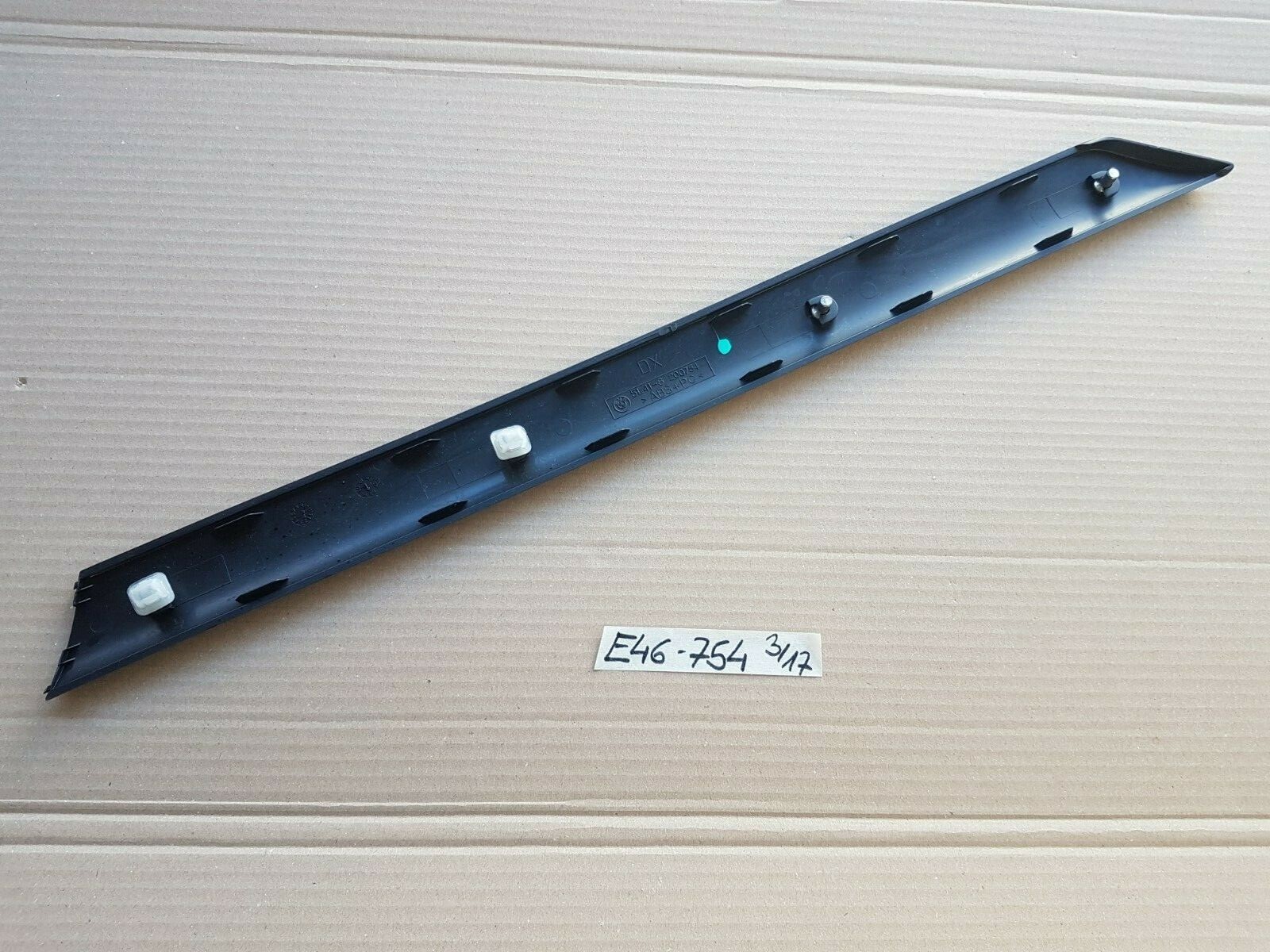 BMW E46 Limo Holz Tür Leiste innen HINTEN RECHTS Verkleidung schwarz 8200754 – Bild 2