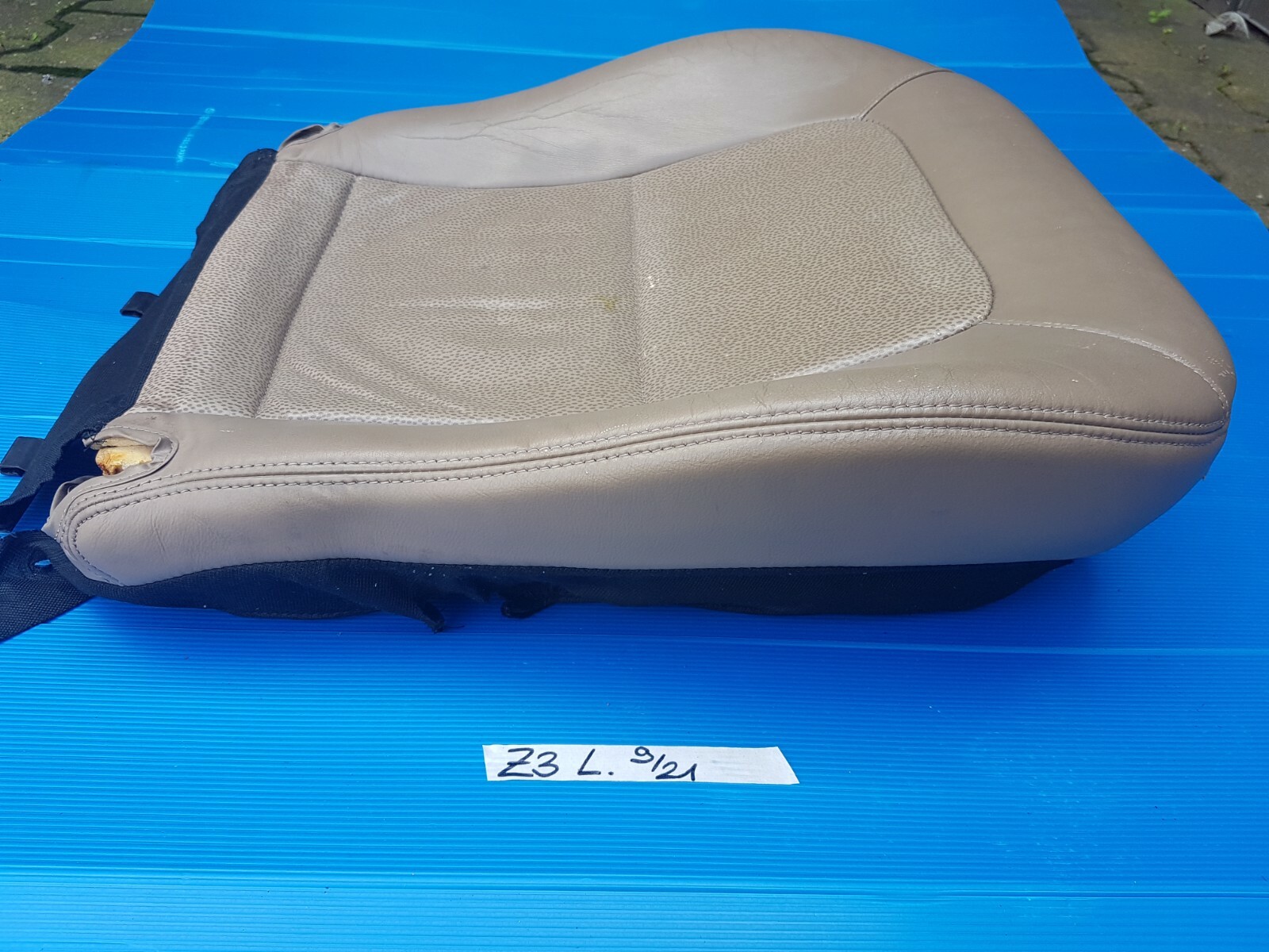 BMW Z3 Fahrer Sitz Unterteil Leder beige Sitzfläche Polster LINKS Reparatur Teil