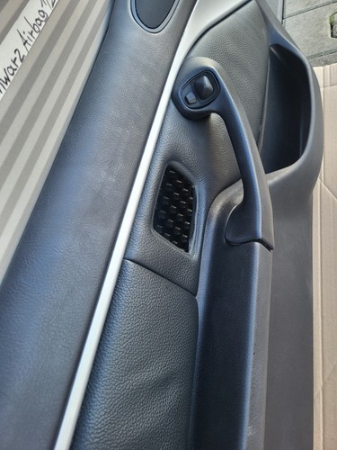 BMW Z3 Tür Verkleidung Leder Schwarz LINKS + Griff + Chrom Leiste Airbag-Klappe