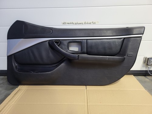 BMW Z3 Tür Verkleidung Leder Schwarz RECHTS + Griff + Chrom Leiste Airbag-Klappe – Bild 1