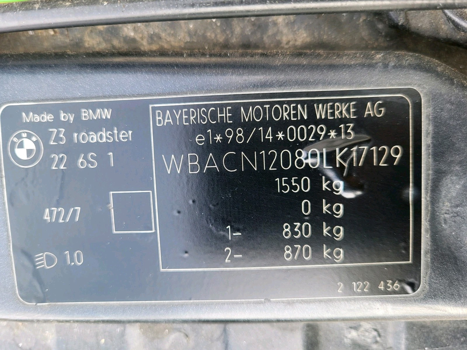 BMW Z3 Facelift Heckstoßstange Stoßfänger HINTEN Heckschürze Grau ABHOLUNG 