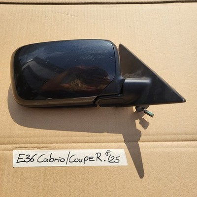 BMW E36 Cabrio Coupe Außen Seiten Spiegel Schwarz + Motor OHNE Spiegelglas – Bild 1