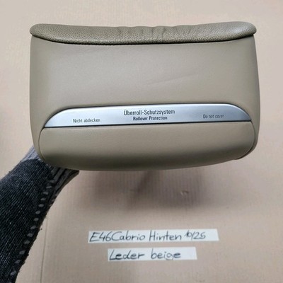 BMW E46 Cabrio Kopfstütze HINTEN Leder Beige Überroll-Schutzsystem – Bild 7