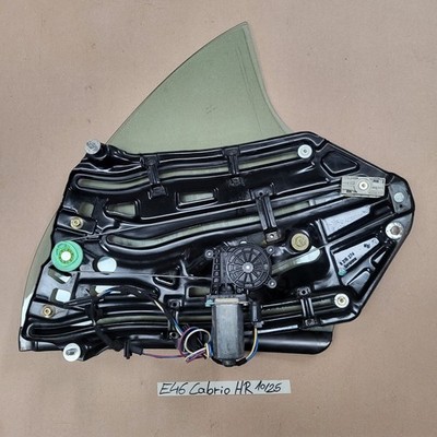 Original BMW E46 Cabrio Fensterheber Mechanismus + Motor + Scheibe Hinten RECHTS – Bild 1