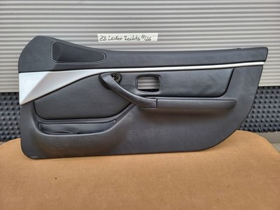 BMW Z3 Roadster Tür Verkleidung Leder Schwarz RECHTS + Griff + Alu Blende – Bild 1
