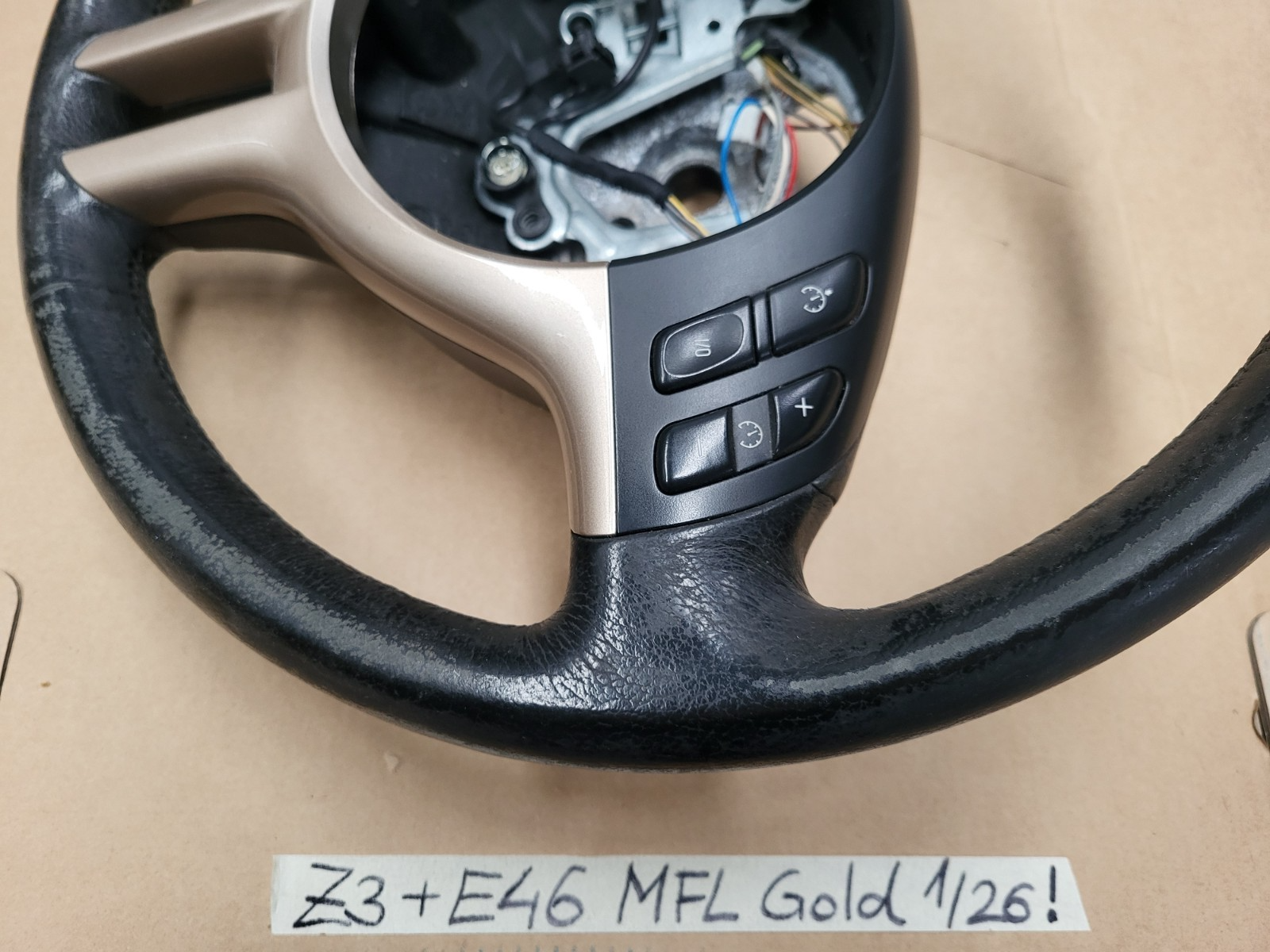 BMW Z3 Facelift E46 E39 MFL Sportlenkrad Leder Lenker Sport Lenkrad gold 6753527