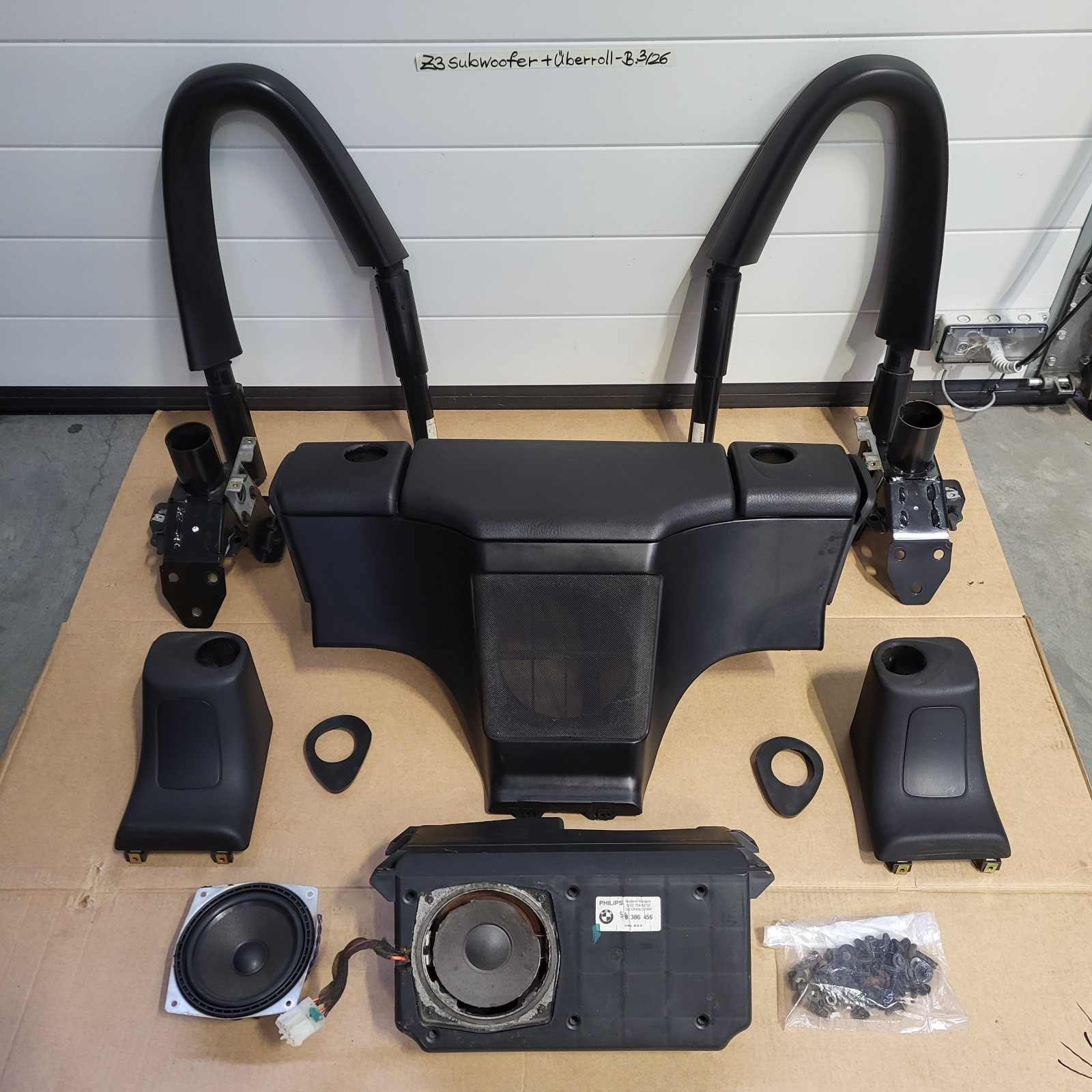 BMW Z3 Roadster Subwoofer Staufach Box Deckel Überrollbügel Set ABHOLUNG – Bild 1