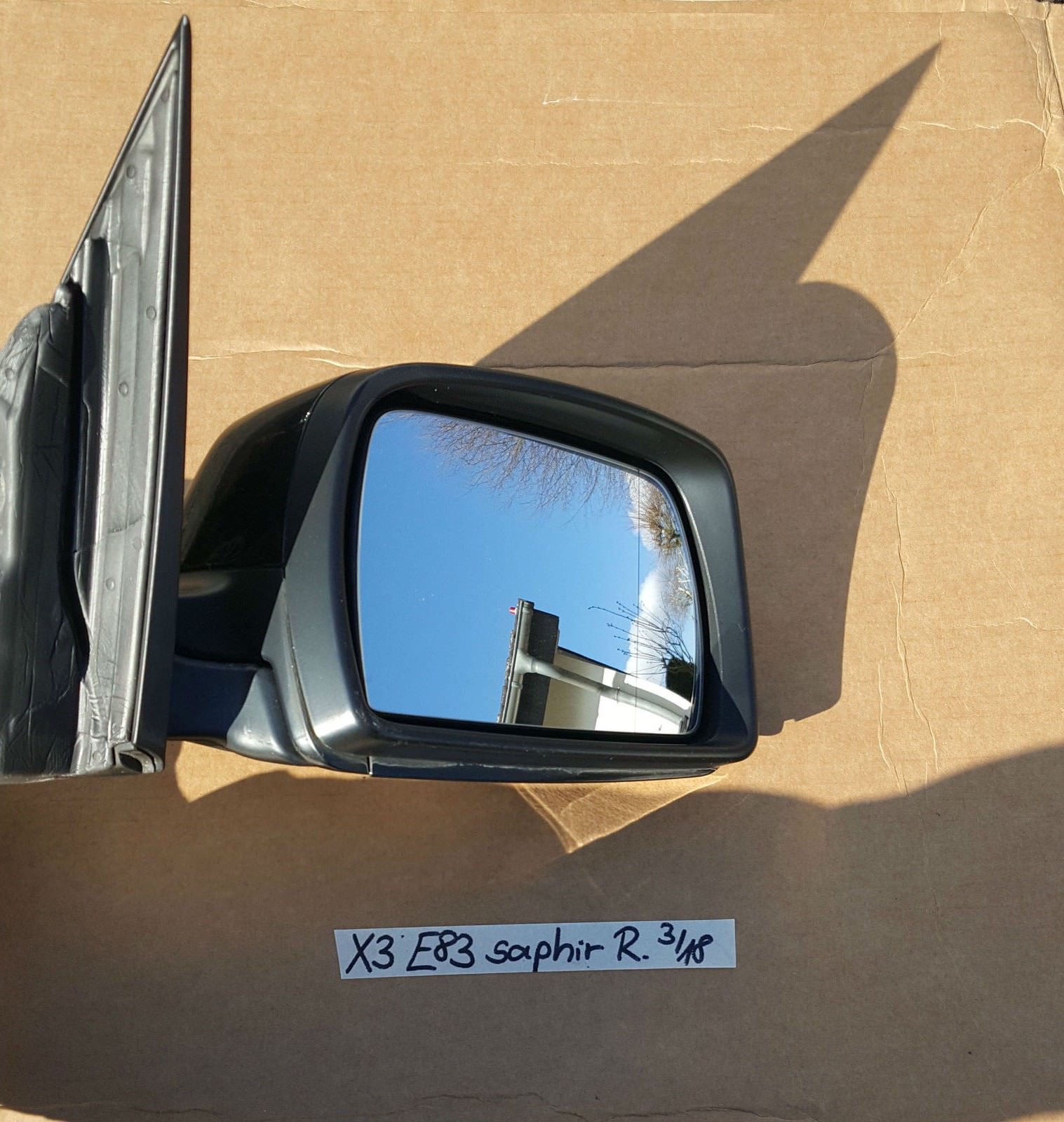 BMW X3 E83 LCI Außenspiegel Seiten Spiegel RECHTS Saphir Schwarz 475  