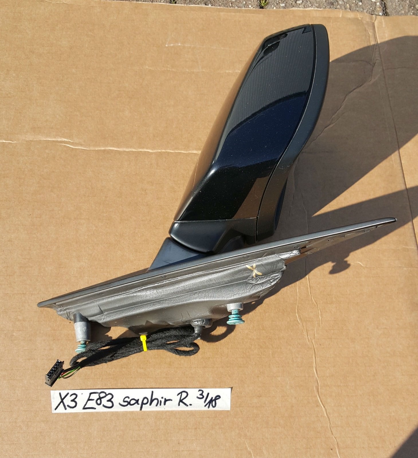 BMW X3 E83 LCI Außenspiegel Seiten Spiegel RECHTS Saphir Schwarz 475  