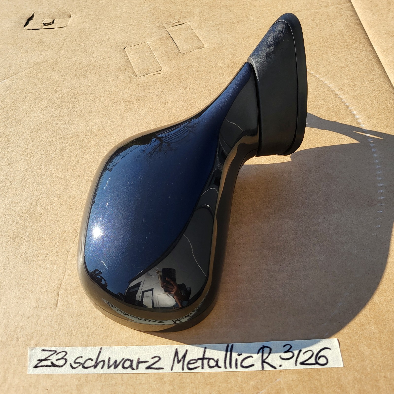 BMW Z3 Roadster + Coupe Seiten Außen Spiegel Glas Motor RECHTS Schwarz Metallic